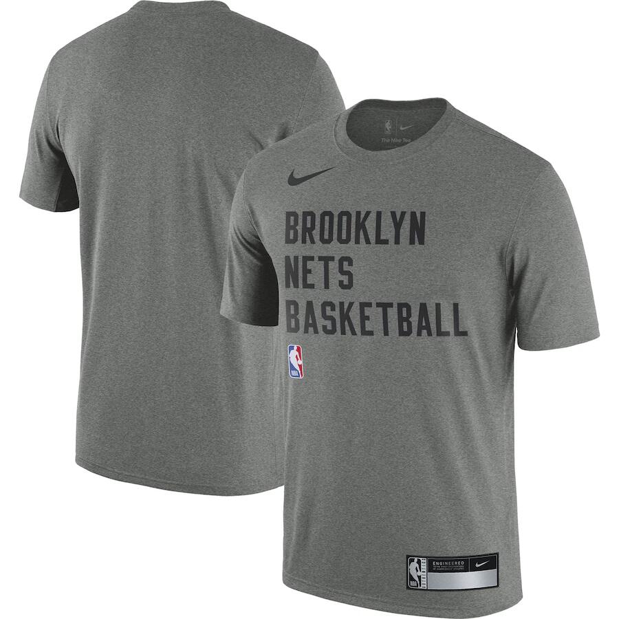 Men's Brooklyn Nets Heather Gray 2023/24 Sideline Legend Performance Practice T-Shirt